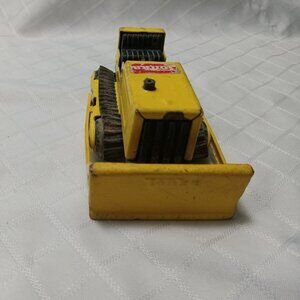 4" Bulldozer Tonka Truck Yellow Black Pressed Steel vintage
